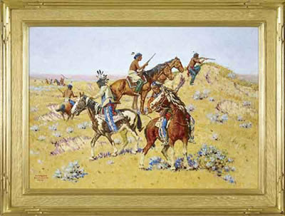 Sample artwork by Clarence Ellsworth (1885 - 1961), known for frontier genre, horse, portrait - View similar artists and auction records