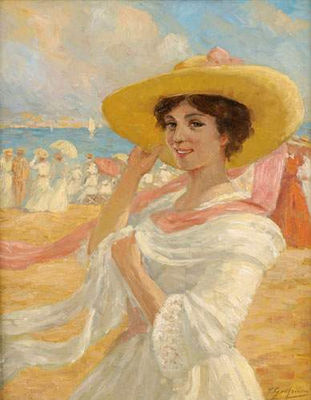 Elégante à la plage by Ernest Jean Joseph Godfrinon - Auction record, sale price, and art valuation. Compare with similar artists and explore comparable artworks.