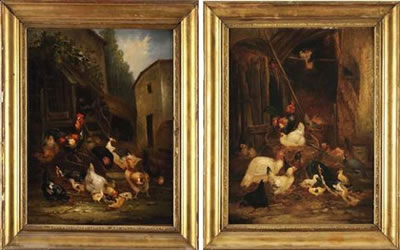 Scènes de basse-cour (2) by Claude Guilleminet - Auction record, sale price, and art valuation. Compare with similar artists and explore comparable artworks.