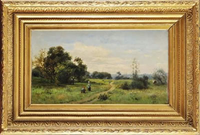Paysannes sur le chemin fleuri by Victor Jean Baptiste Barthelemy Binet - Auction record, sale price, and art valuation. Compare with similar artists and explore comparable artworks.