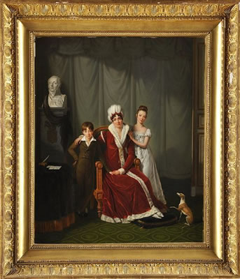 Portrait de l'épouse du général BOUDET et ses deux enfants