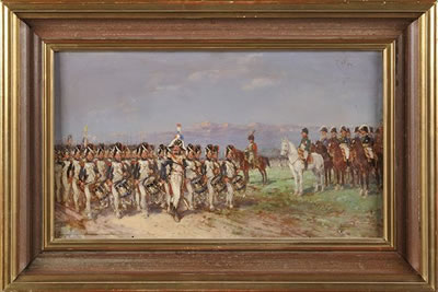 L'Empereur et son Etat-major passant en revue la Garde impériale
