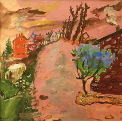 Paysage aux lilas