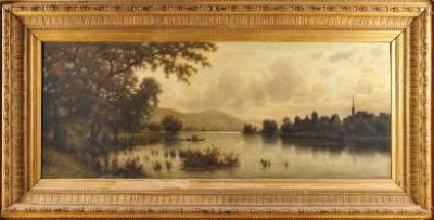 Sample artwork by Karl-Peter Burnitz (1824 - 1886), known for tonalist landscape painting - View similar artists and auction records
