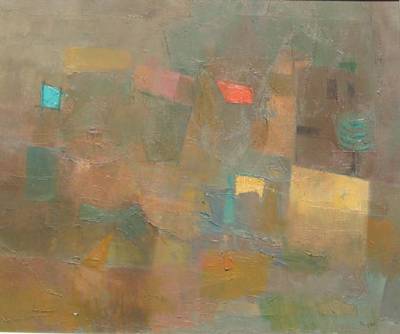 Abstract Townscape by Libbian Trynz - Auction record, sale price, and art valuation. Compare with similar artists and explore comparable artworks.