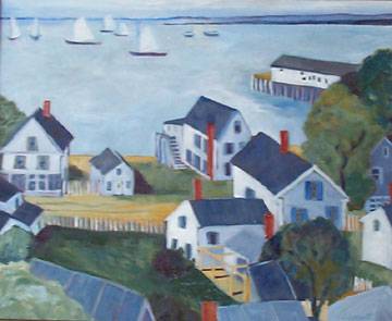 Provincetown Rooftops by Ellen Leggett - Auction record, sale price, and art valuation. Compare with similar artists and explore comparable artworks.