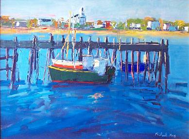 Last Light off MacMillan Pier by Michael Moss - Auction record, sale price, and art valuation. Compare with similar artists and explore comparable artworks.