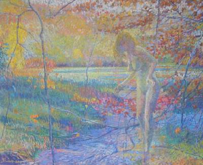 October Morn by Sam (Samir) Barber - Auction record, sale price, and art valuation. Compare with similar artists and explore comparable artworks.