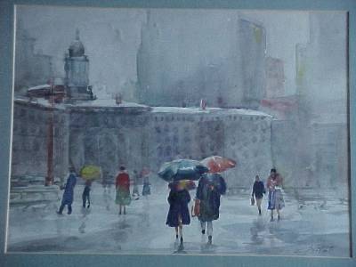 Sample artwork by John Chetcuti (1900 - 1976), known for landscapes, coastal scene painting with strctures - View similar artists and auction records