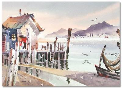 Sample artwork by Robert Landry (1921 - 1991), known for desert landscape, snowscene - View similar artists and auction records