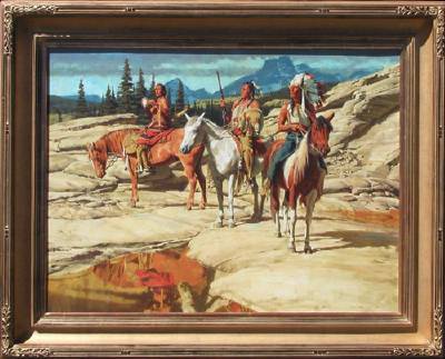 Sample artwork by Paul Mann (Born 1955), known for illustrator, indian figure, western - View similar artists and auction records