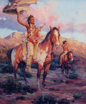Sample artwork by Paul Kethley (Born 1952), known for western landscape, equestrian, indian, and wildlife painting - View similar artists and auction records