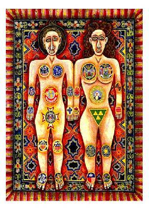 Sample artwork by Rex Clawson (1929 - 2007), known for political satire, religion, illustration - View similar artists and auction records
