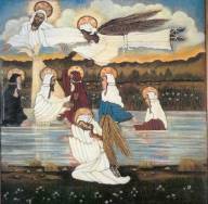 Sample artwork by Lorenzo Scott (Born 1934), known for naive religious activities - View similar artists and auction records