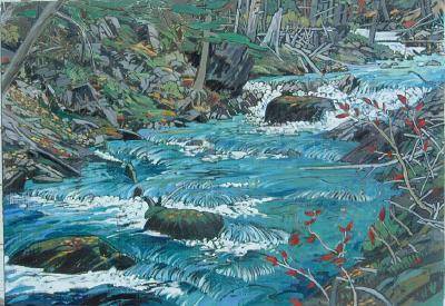 Sample artwork by Edward (Ted) Godwin (1933 - 2013), known for abstraction, often grids - View similar artists and auction records