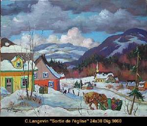 Sample artwork by Claude Langevin (Born 1942), known for city scene, rural landscape - View similar artists and auction records