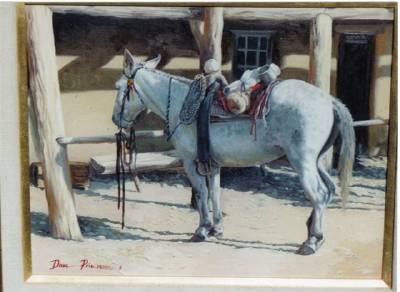 Sample artwork by Doug Prine (Born 1941), known for super real cowboy - View similar artists and auction records