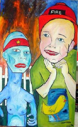 Sample artwork by Matt Sesow (Born 1966), known for figurative-expressionism, outsider art - View similar artists and auction records