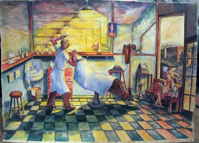 Sample artwork by Elmer Stanhope (1907 - 1956), known for landscape, buildings, marine, figure and genre painting - View similar artists and auction records