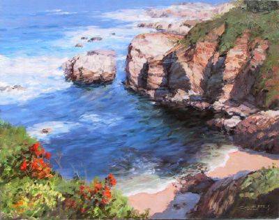Sample artwork by George William Bates (1931 - 2009), known for coastal view, landscape and marine painting - View similar artists and auction records