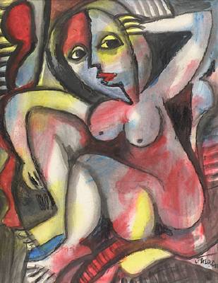 Sample artwork by Jens Jacob Herring Krog Jensen (1895 - 1978), known for pottery decoration, abstract figure painting - View similar artists and auction records