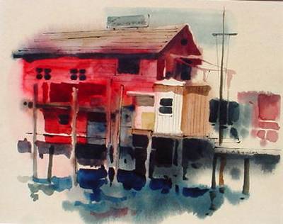 Sample artwork by Ritchie Benson (1941 - 1996), known for landscape, seascape, marine painting - View similar artists and auction records