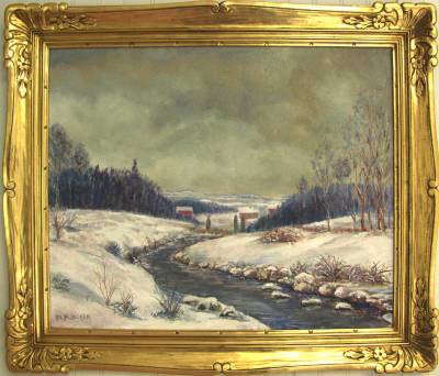 Sample artwork by Paul Pusecker (Born 1932), known for impressionist landscape, zoology mural - View similar artists and auction records