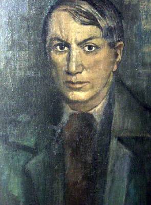 Sample artwork by John Hansegger (1908 - 1989), known for portraits of notable persons, cubist figurative painting - View similar artists and auction records