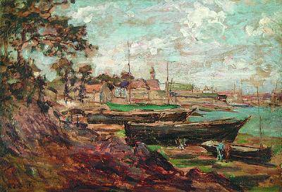 Sample artwork by Aloysius C O'Kelly (1851 - 1928), known for landscape, harbors, genre, narrative - View similar artists and auction records