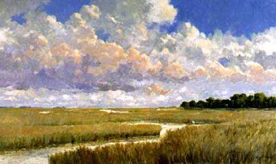Sample artwork by Ray George Ellis (1921 - 2013), known for marine, figure and landscape painting - View similar artists and auction records
