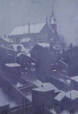 Sample artwork by Edward Hurley (1869 - 1950), known for townscape and landscape painting, etching, pottery decoration - View similar artists and auction records