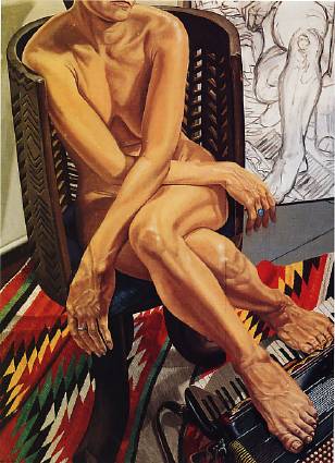 Sample artwork by Philip Pearlstein (1924 - 2022), known for realist nude figure painting,, interiors and townscape - View similar artists and auction records