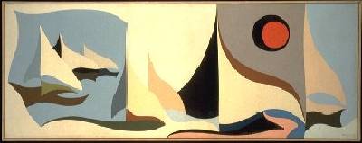 Sample artwork by Karl Stanley Benjamin (1925 - 2012), known for modernist figure, hard edge, geometric imagery, teaching - View similar artists and auction records