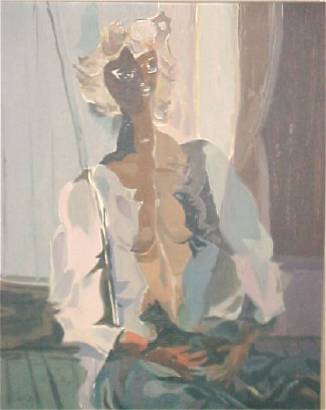 Sample artwork by Jan Frederick Stussy (1921 - 1990), known for modernest figure, still-life and landscape easel and mural paintng, teacher - View similar artists and auction records