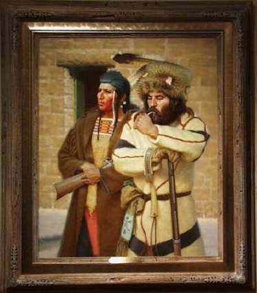 Sample artwork by Tom Saubert (Born 1950), known for historical american frontier scene figure and genre, indians, white settlers, horses - View similar artists and auction records