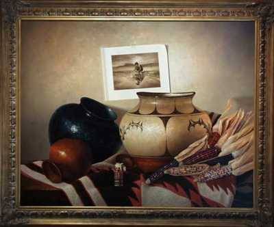 Sample artwork by Jerry Venditti (Born 1942), known for southwest trompe still life, figure - View similar artists and auction records