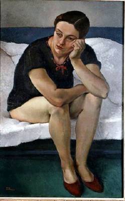 Sample artwork by Otis Oldfield (1890 - 1969), known for paintings-mod figure, regional scene, graphics - View similar artists and auction records