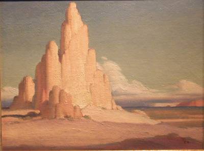 Sample artwork by Clyde (Victor Clyde) Forsythe (1885 - 1962), known for desert landscape and genre painting, cartoons - View similar artists and auction records