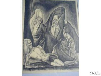 Sample artwork by Todros Geller (1889 - 1949), known for wood engravings, stained glass, painting - View similar artists and auction records