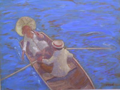 Sample artwork by Donald Stanley Vogel (1917 - 2004), known for impressionist figure-outdoor scene - View similar artists and auction records