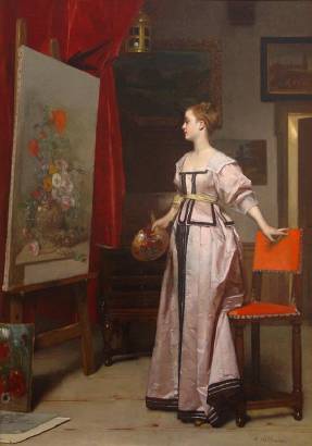 Sample artwork by Florent Willems (1823 - 1905), known for portrait and genre painter - View similar artists and auction records