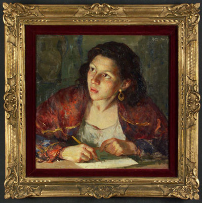 A portrait of a young woman writing a letter by Alfonso Grassi - Auction record, sale price, and art valuation. Compare with similar artists and explore comparable artworks.