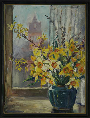 Impressionistic floral with daffodilis