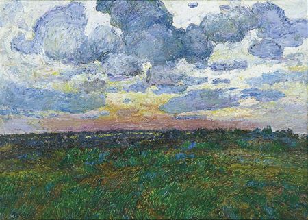 Sunset Glow over the Grassland