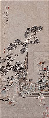 Scholar Su Shi Appreciating Antiques by Lan Yu - Auction record, sale price, and art valuation. Compare with similar artists and explore comparable artworks.