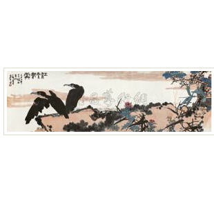 TWO EAGLES ON THE ROCK by TianShou Pan - Auction record, sale price, and art valuation. Compare with similar artists and explore comparable artworks.
