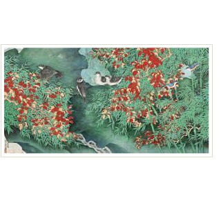 BIRDS BAMBOOS AND RED LEAVES by Peiqiu Chen - Auction record, sale price, and art valuation. Compare with similar artists and explore comparable artworks.