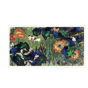 BIRD IN LOTUS POND