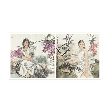 BEAUTY AND BLOSSOM (2) by Yexiang Wang - Auction record, sale price, and art valuation. Compare with similar artists and explore comparable artworks.