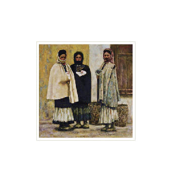 THREE WOMEN WITH CHICKENS